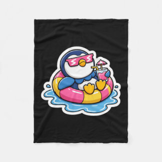 Couverture Polaire Joli flotteur de piscine pingouin d'été Vacances t