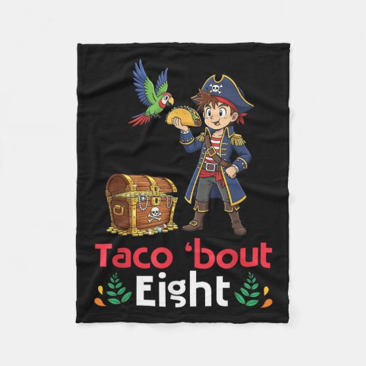 Couverture Polaire Joli Garçon Avec Tacos Joyeux Anniversaire Taco Bo (Devant)