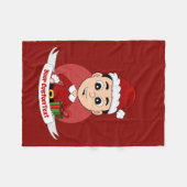 Couverture Polaire Joli garçon de Noël aux cheveux noirs (Devant (Horizontal))