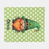 Couverture Polaire Joli Gnome Chanceux de la Saint-Patrick (Devant (Horizontal))