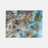 Couverture Polaire Joli gnome de plage avec parapluie (Devant (Horizontal))