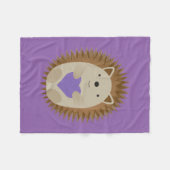 Couverture Polaire Joli Hérisson Vacant un coeur pourpre (Devant (Horizontal))