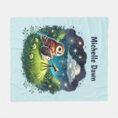 Couverture Polaire Joli hibou hérisson étoile regard amants ajouter n (Devant (Horizontal))