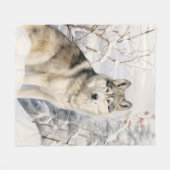 Couverture Polaire Joli Husky (Devant (Horizontal))