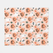 Couverture Polaire Joli Jack-O-Lanterne et Motif fantôme (Devant (Horizontal))