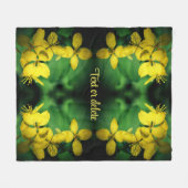 Couverture Polaire Joli Jaune Fleurs sauvages Abstrait Personnalisé (Devant (Horizontal))