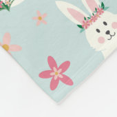 Couverture Polaire Joli lapin de Pâques Moderne rose floral (Coin)