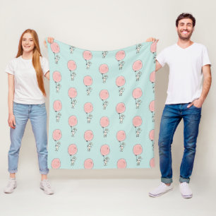 Couverture Polaire Joli lapin tenant un ballon