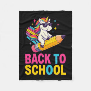 Couverture Polaire Joli licorne retour à l'école premier jour d'école