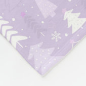 Couverture Polaire Joli mauve arbres de Noël Blanche polaire (Coin)