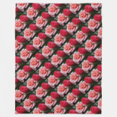 Couverture Polaire Joli modèle Rose rose rouge floral (Devant)