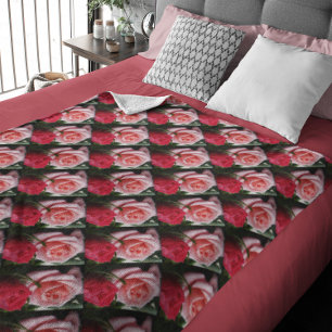 Couverture Polaire Joli modèle Rose rose rouge floral