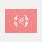 Couverture Polaire Joli monogramme rose corail (Devant (Horizontal))