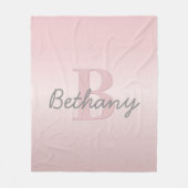 Couverture Polaire Joli Monogramme rose personnalisable et votre nom  (Devant)