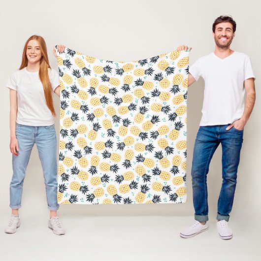 Couverture Polaire Joli Motif d'ananas d'été (En situation)