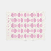 Couverture Polaire Joli Motif d'art moderne scandinave en rose Nom (Devant (Horizontal))