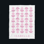 Couverture Polaire Joli Motif d'art scandinave moderne en rose, Nom<br><div class="desc">Ce motif design graphique de style scandinave mignon présente des formes amusantes dans de jolies nuances de rose et de violet,  personnalisées avec le nom ou le libellé de votre choix.</div>