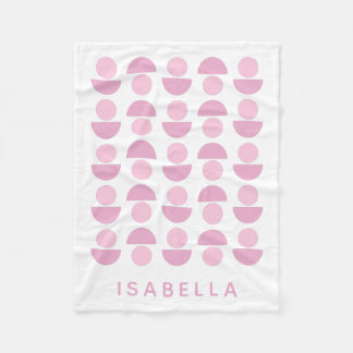 Couverture Polaire Joli Motif d'art scandinave moderne en rose, Nom