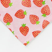 Couverture Polaire Joli motif de crème de fraise (Coin)