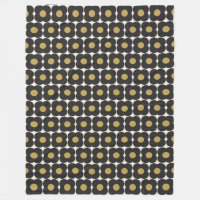Joli motif de fleurs pop rétro | Noir et or 