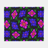 Couverture Polaire Joli Motif de fleurs roses (Devant (Horizontal))