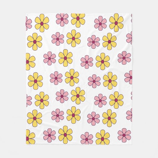 Couverture Polaire Joli motif de grandes fleurs (Devant)