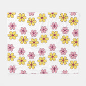 Couverture Polaire Joli motif de grandes fleurs (Devant (Horizontal))