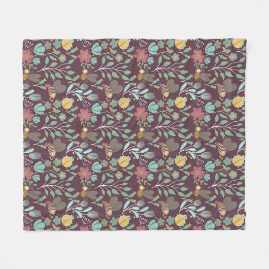 Couverture Polaire Joli Motif de printemps (Devant (Horizontal))