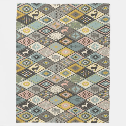 Couverture Polaire Joli Motif ethnique (Devant)