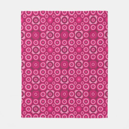 Couverture Polaire Joli Motif géométrique monochrome rose (Devant)