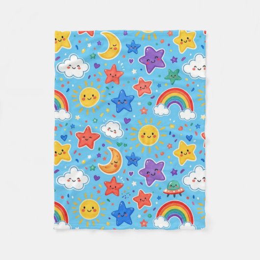 Couverture Polaire Joli motif transparent de l'espace arc-en-ciel (Devant)