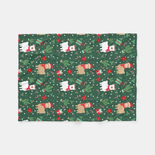 Couverture Polaire Joli Noël Alpaca (Devant (Horizontal))