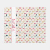 Couverture Polaire Joli Noël Arbres Roses Bleues Nom du Motif (Devant (Horizontal))