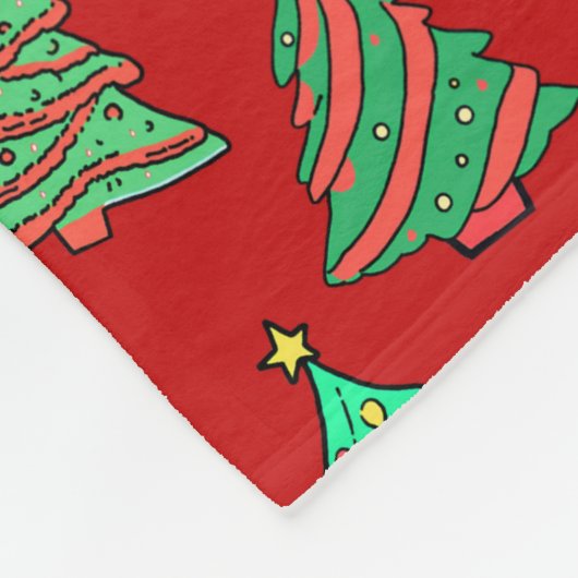 Couverture Polaire Joli Noël Arbres Rouge Et Vert Grand-Mère (Coin)