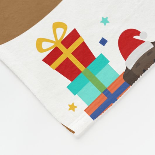 Couverture Polaire Joli Noël Dachshund (Coin)