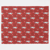 Couverture Polaire Joli Noël Schnauzer Chien Snowflake Motif Rouge (Devant (Horizontal))