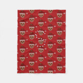 Couverture Polaire Joli Noël Sloth Motif Enfants Monogramme Rouge (Devant)