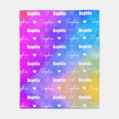 Couverture Polaire Joli nom coloré répétition nom personnalisé girly (Devant)