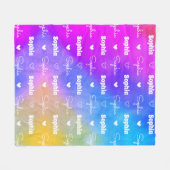Couverture Polaire Joli nom coloré répétition nom personnalisé girly (Devant (Horizontal))