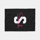 Couverture Polaire Joli nom et monogramme | Noir Blanc et Rose (Devant (Horizontal))