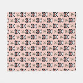 Couverture Polaire Joli Panda Rose  (Devant (Horizontal))