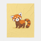 Couverture Polaire Joli panda roux sur fond jaune (Devant)