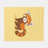 Couverture Polaire Joli panda roux sur fond jaune (Devant (Horizontal))