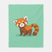 Couverture Polaire Joli panda roux sur fond vert (Devant)