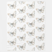 Couverture Polaire Joli Papillon blanc (Devant)