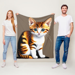 Couverture Polaire Joli petit chat mignon et duveteux, Chat
