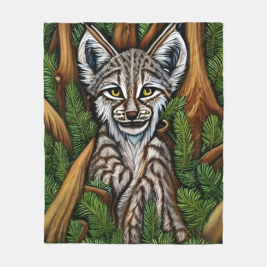 Couverture Polaire Joli Petit Lynx Kitten adorable (Devant)