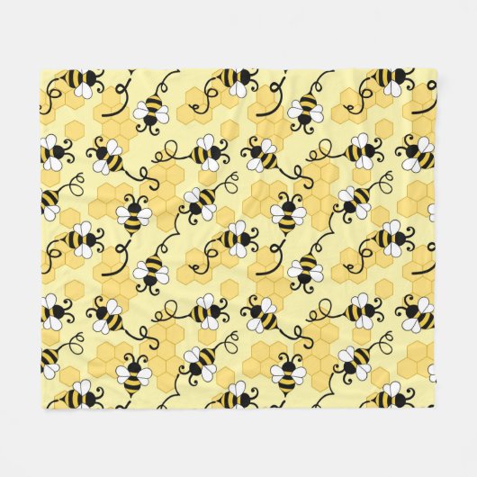 Couverture Polaire Joli petit motif abeilles (Devant (Horizontal))