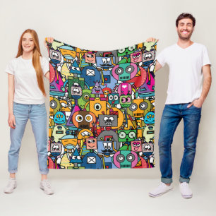 Couverture Polaire Joli petit robot motif