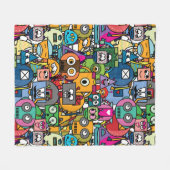 Couverture Polaire Joli petit robot motif (Devant (Horizontal))